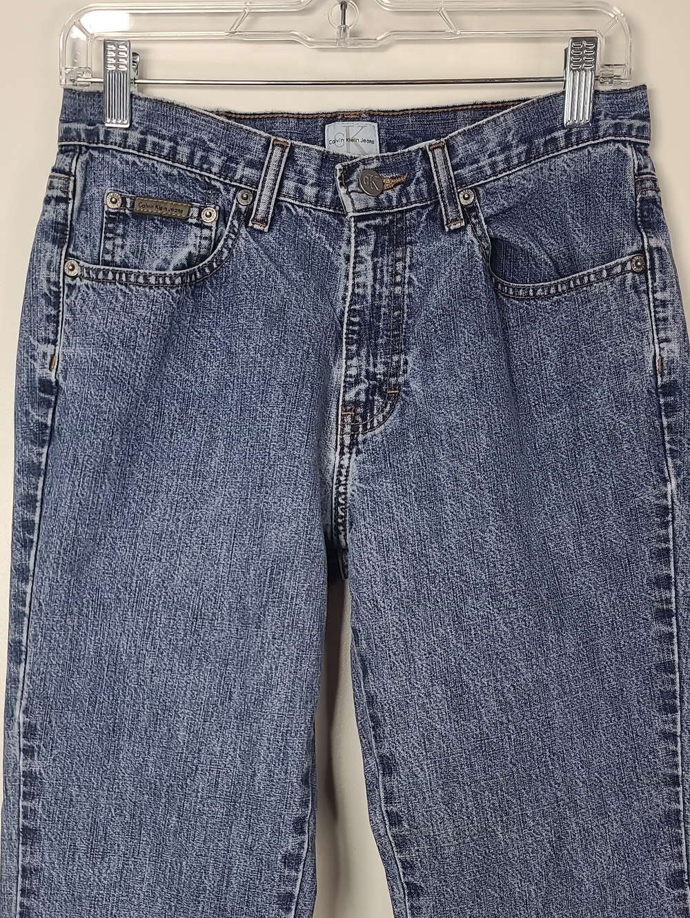 RARE Calvin Klein CK 412 Calvin Boot Doublestone Classic Mid-Rise Blue Jeans 6 - Picture 6 of 14